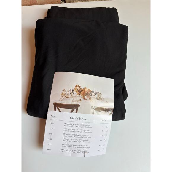 Hussome Lot of 2- 6FT Black Stretch Fitted Tablecloths for Rectangle Tables New - Picture 2 of 9